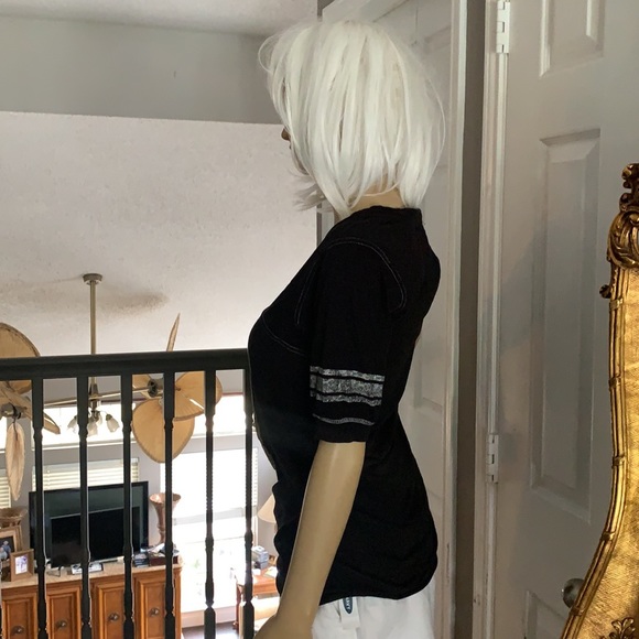 BLACK & METALLIC GOLD BABY TEE - Picture 3 of 6